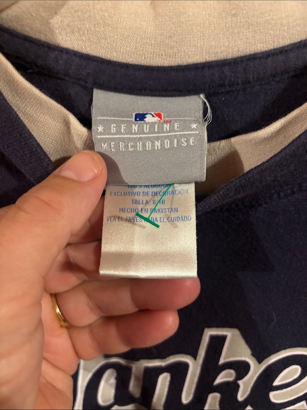 Genuine Merchandise Navy and Cream Layered-Look Team Tee - Picture 2 of 3